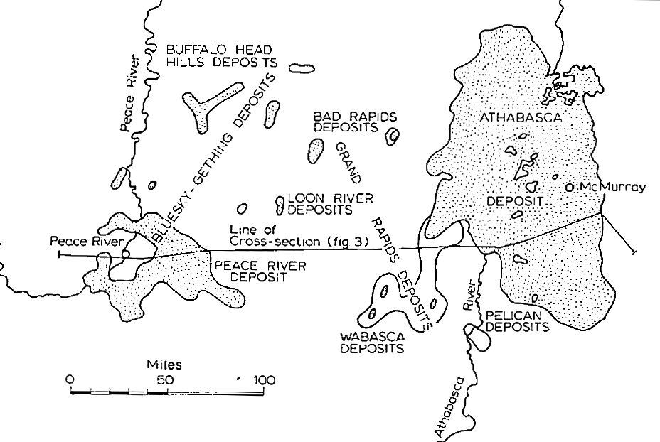 شکل شماره 3 نقشه محل ارزیابی‌شده ذخیره ماسه قیری شمال آلبرتا